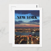 ニューヨークシティニューヨークスカイライン建物ナイトスカイ ポストカード (正面/裏面)
