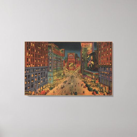 ニューヨークシティニューヨークビューオブタイムズスクエア キャンバスプリント (正面)