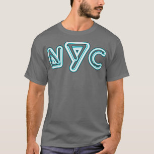 ニューヨークシティネオンサインタイポグラフィ Tシャツ