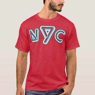ニューヨークシティネオンサインタイポグラフィ Tシャツ