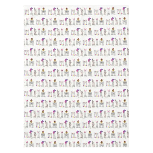 ニューヨークシティハッピーイースターNYCランドマークスブルックリン テーブルクロス (正面)