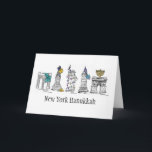 ニューヨークシティハヌカーハヌカー（ユダヤ教の祭り）ホリデイNYC シーズンカード<br><div class="desc">ペンアンドインクオリジナル「New York Hanukkah」イラストレーションを搭載したホリデーカードカードには、クライスラー建物、エンパイア州建物、ワシントン広場アーチ、ブルックリン橋、そして冬の休暇の間に「着飾った」自由の像が含まれる。あなたは何を探しているか分からない？カスタマイ救済ズが必要な場合連絡お前のために何かデザインを持って。</div>