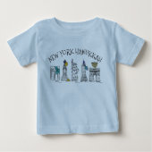 ニューヨークシティハヌカーNYCユダヤ人ホリデーハヌカー(ユダヤ教の祭り) ベビーTシャツ (正面)