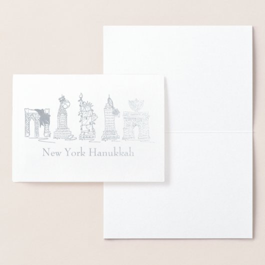 ニューヨークシティハヌカーNYCユダヤ人ホリデーハヌカー(ユダヤ教の祭り) 箔カード (ディスプレー)