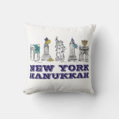 ニューヨークシティハヌカーNYCランドマークスハヌカー(ユダヤ教の祭り) クッション (正面)