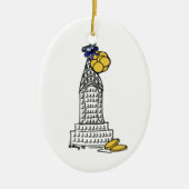 ニューヨークシティハヌッカゲルトNYC超高層ビルホリデー セラミックオーナメント (正面)
