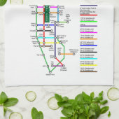 ニューヨークシティバイクマップ16x24コットンキッチンタオル キッチンタオル (折り畳み)