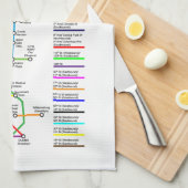 ニューヨークシティバイクマップ16x24コットンキッチンタオル キッチンタオル (四つ折り)