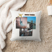 ニューヨークシティバイブ – アーバントラベルコラージュ クッション (ブランケット)