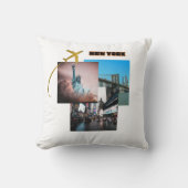 ニューヨークシティバイブ – アーバントラベルコラージュ クッション (正面)