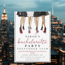 ニューヨークシティバチェロレッテファッションイラストレーション 招待状
