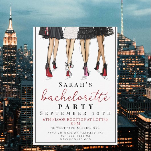ニューヨークシティバチェロレッテファッションイラストレーション 招待状