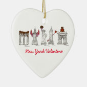 ニューヨークシティバレンタインデーNYCハートランドマーク セラミックオーナメント (右)