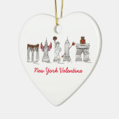 ニューヨークシティバレンタインデーNYCハートランドマーク セラミックオーナメント (左)