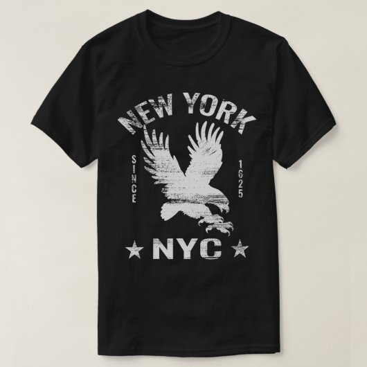 ニューヨークシティビッグアップルイーグルヴィンテージレトロNYC Si Tシャツ (デザイン正面)