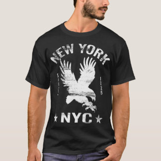 ニューヨークシティビッグアップルイーグルヴィンテージレトロNYC Si Tシャツ