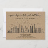 ニューヨークシティビッグ誕生日アップルパーティー 招待状 (正面)