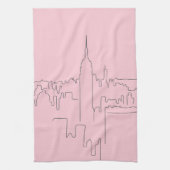 ニューヨークシティピンクミニマル線 キッチンタオル (縦)