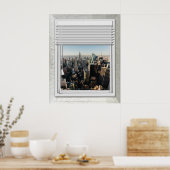 ニューヨークシティフェイクウィンドウビュー ポスター (キッチン)