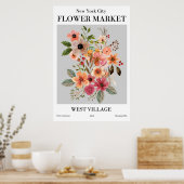 ニューヨークシティフラワーマーケットウエストビレッジポスター ポスター (キッチン)