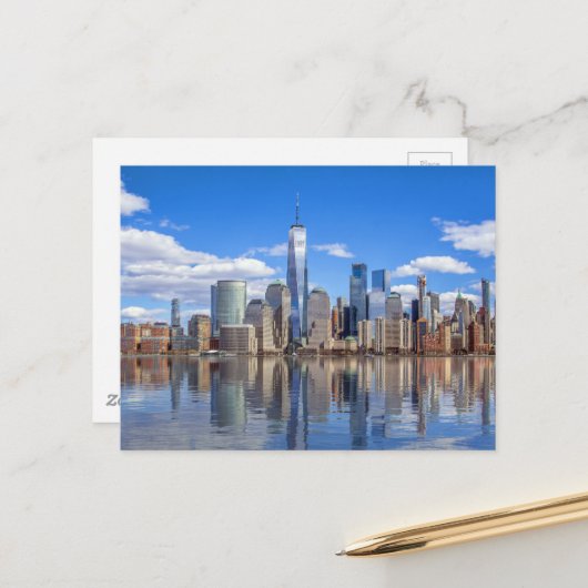 ニューヨークシティフリーダムタワースカイライン ポストカード (正面/裏面インサイチュ)