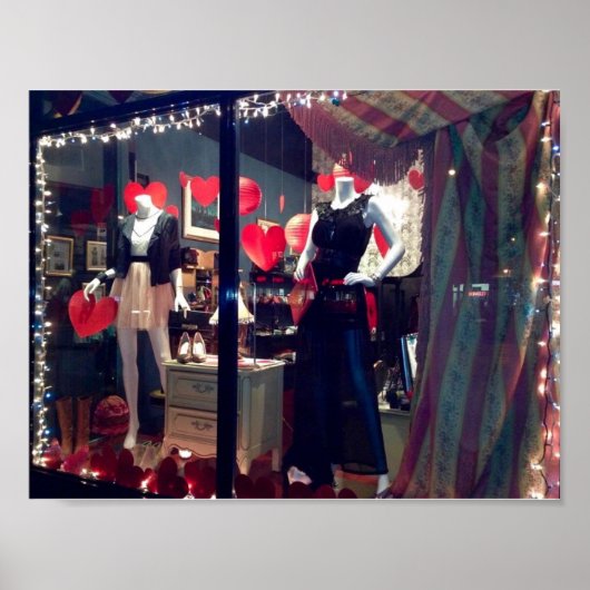 ニューヨークシティブティックウィンドウバレンタインデーNYC ポスター (正面)