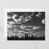 ニューヨークシティブラックアンドホワイトランドスケープ ポストカード (正面/裏面)