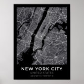 ニューヨークシティブラックシティ地図ポスター ポスター (正面)