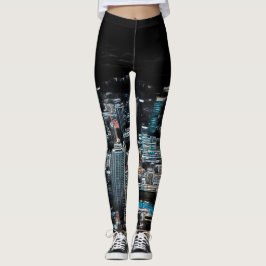 ニューヨークシティブラックライトナイツヨガ レギンス