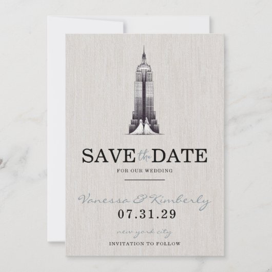 ニューヨークシティブリデス日付を保存 セーブザデート (正面)