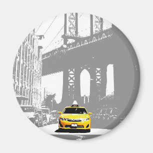 ニューヨークシティブルックリンブリッジイエロータクシーNyc マグネット