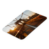 ニューヨークシティブルックリンブリッジサンライズ マグネット (左側)