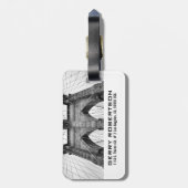 ニューヨークシティブルックリンブリッジブラック&ホワイト写真 ラゲッジタグ (裏面縦)