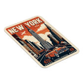 ニューヨークシティブルックリンブリッジヴィンテージクラシック車 マグネット (右側)