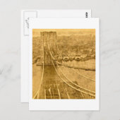 ニューヨークシティブルックリンブリッジ建築1870s ポストカード (正面/裏面)