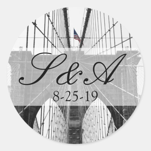 ニューヨークシティブルックリン結婚ブリッジ ラウンドシール (正面)