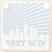 ニューヨークシティブルー ガラスコースター (裏面)