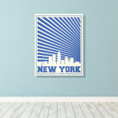 ニューヨークシティブルー キャンバスプリント (インサイチュ (ウッドフロア))