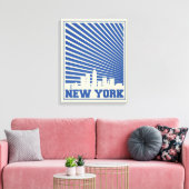 ニューヨークシティブルー キャンバスプリント (インサイチュ (リビング))