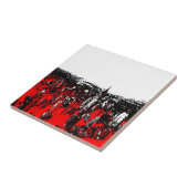 ニューヨークシティホワイトレッドポップ・アートのアートセラミックタイル タイル (側面)