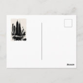 ニューヨークシティポストカードアートスタイルヴィンテージ建物 ポストカード (裏面)