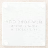 ニューヨークシティマップカスタム座標 ガラスコースター (裏面)