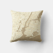 ニューヨークシティマップカスタム座標 |ベージュ クッション (裏面)