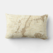 ニューヨークシティマップカスタム座標 |ベージュ ランバークッション (裏面)