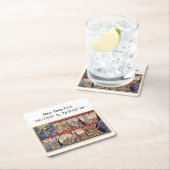 ニューヨークシティマップ座標ヴィンテージスタイル スクエアペーパーコースター (インサイチュ)