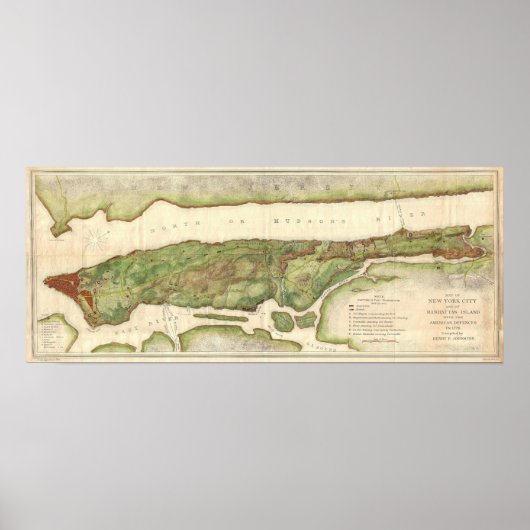 ニューヨークシティマップ革命地図1878 ポスター (正面)