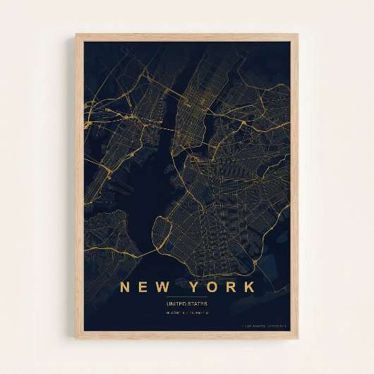 ニューヨークシティマップ NYCストリート ウォールアート ポスター ギフト