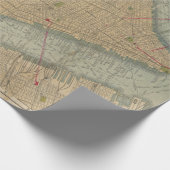 ニューヨークシティマンハッタンのヴィンテージの地図 ラッピングペーパー (角)