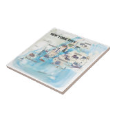 ニューヨークシティマンハッタンのヴィンテージのTravelposterの地図 タイル (側面)