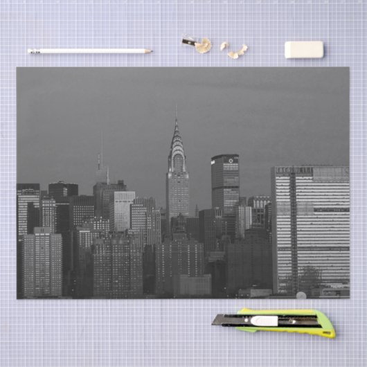 ニューヨークシティマンハッタンエンパイアステート建物ティ 薄葉紙 (クラフト)